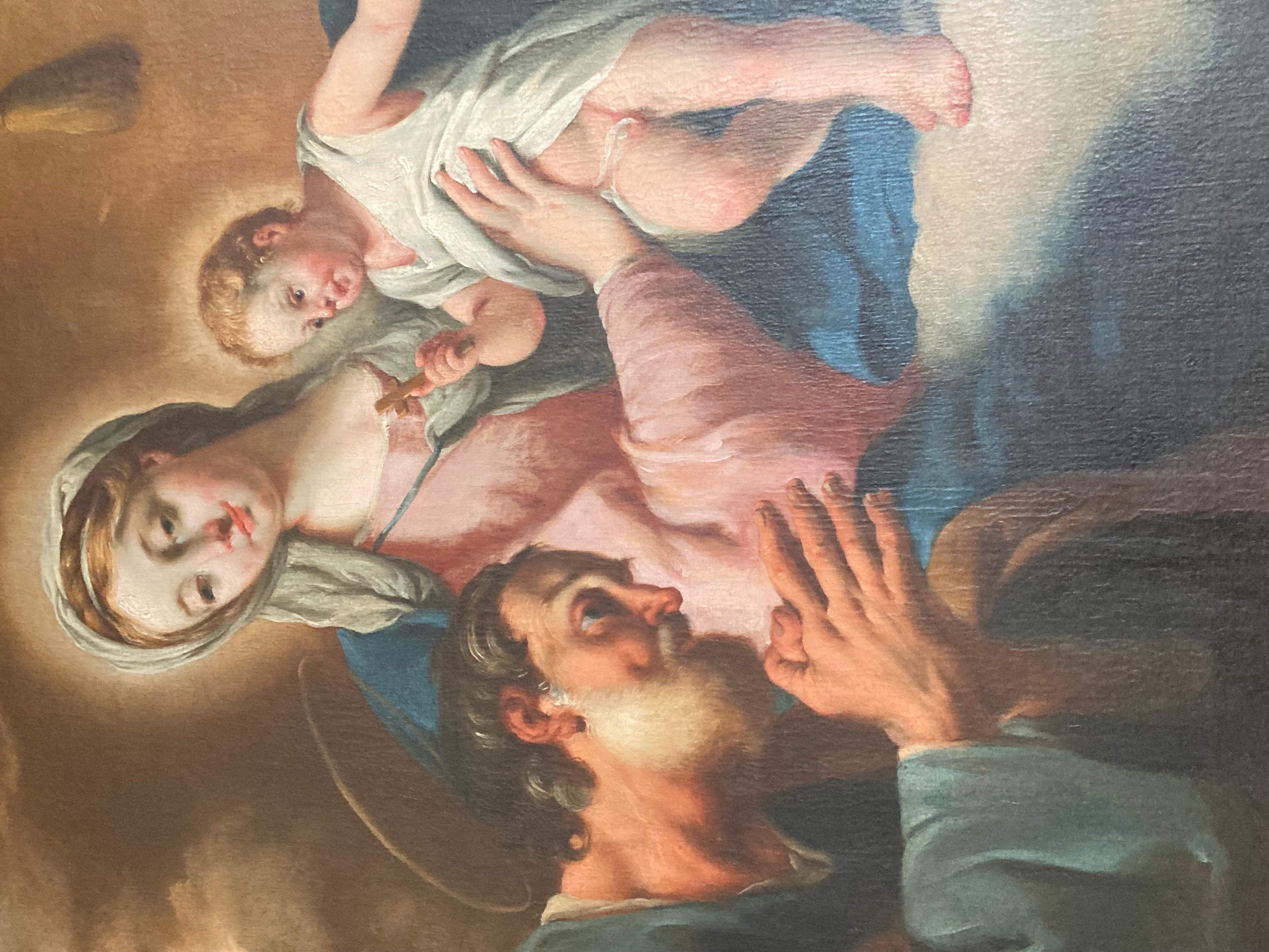 Giovanni Battista Pittoni, Heilige Familie mit Amors, venezianischer Barock, Weihnachtsfeier im Angebot 4