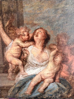 Johann Boeckhorst, Cáritas, «Modello» (boceto al óleo), barroco flamenco, siglo XVII