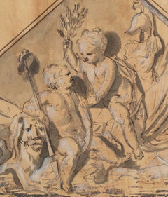 Jacob de Wit (1695–1754), Allegory of Victory with Putti, Pediment Design