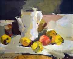 Vintage Still-Life with Lemons and a Pitcher