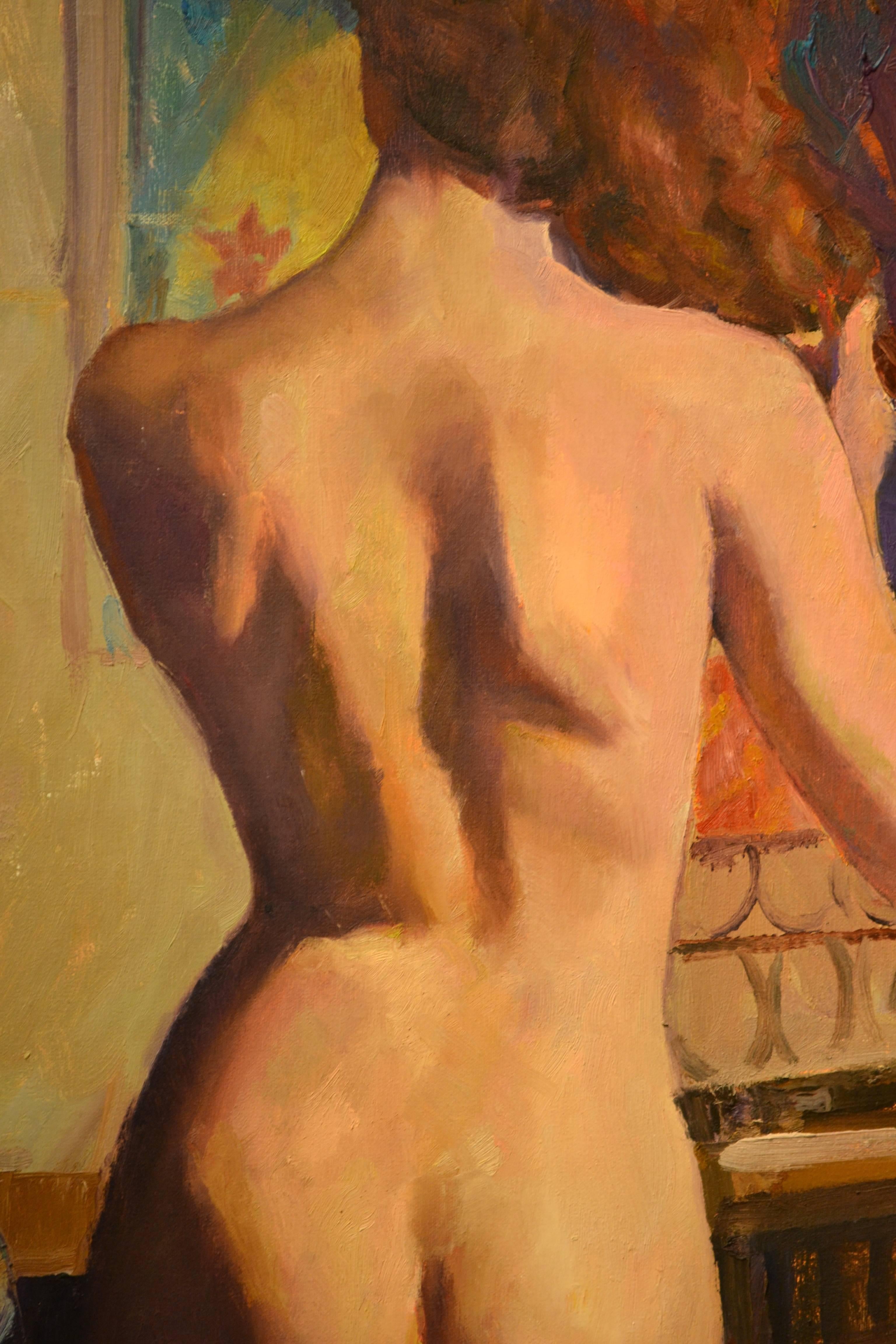 Tangles - Brown Nude Painting by Marc Chatov