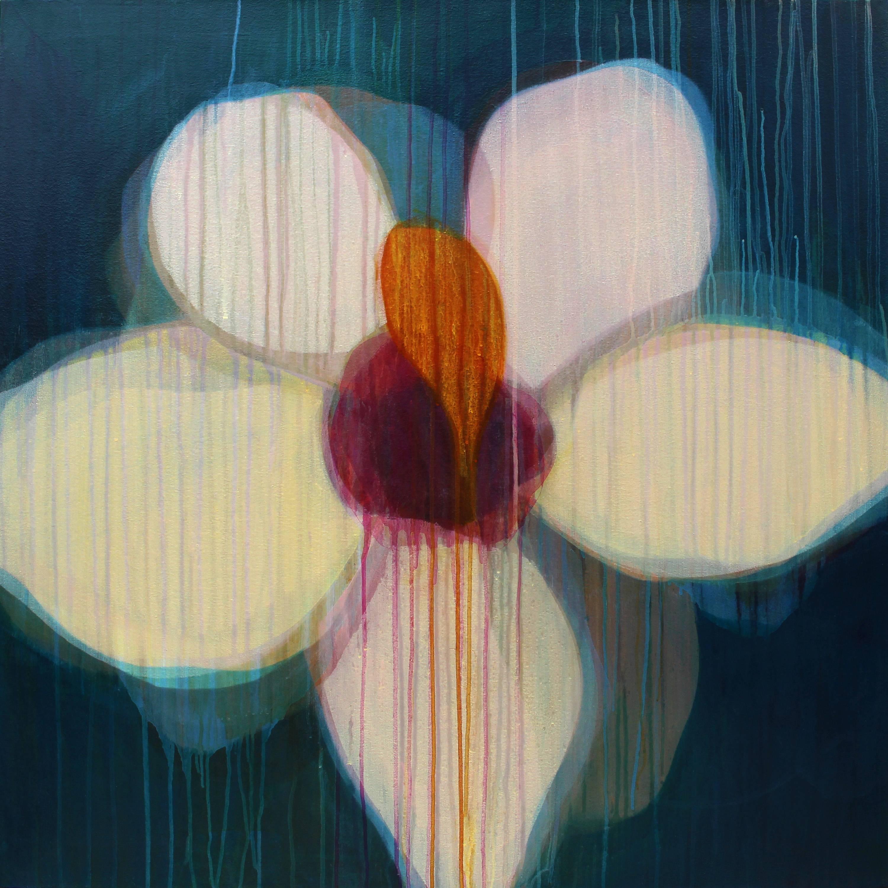 Katherine Sandoz Abstract Painting - (Bermuda) Hibiscus