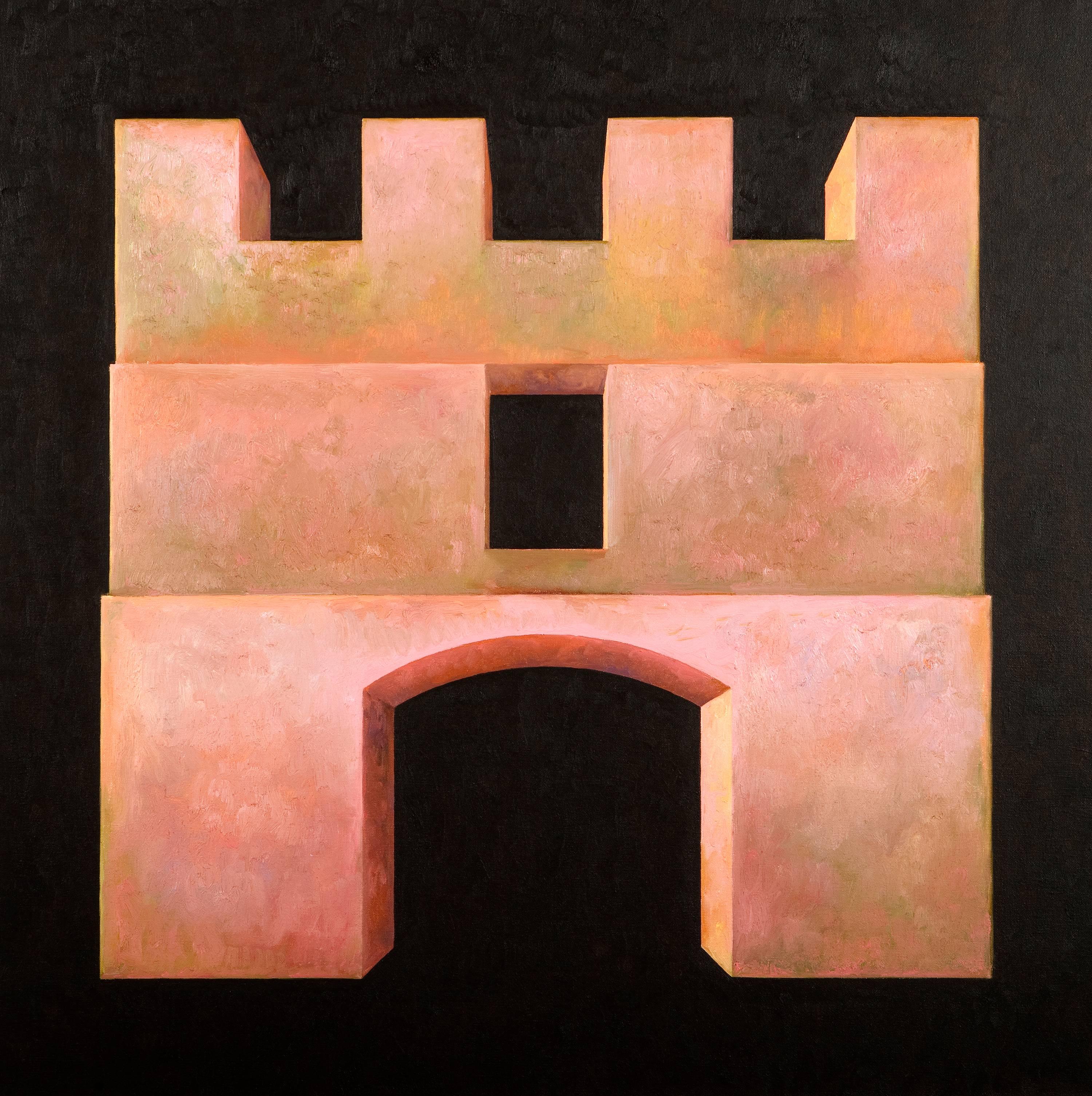 "Fortress XXXVI" - Contemporary Realism - Arch - Georgio de Chirico - Painting by Edward Rice