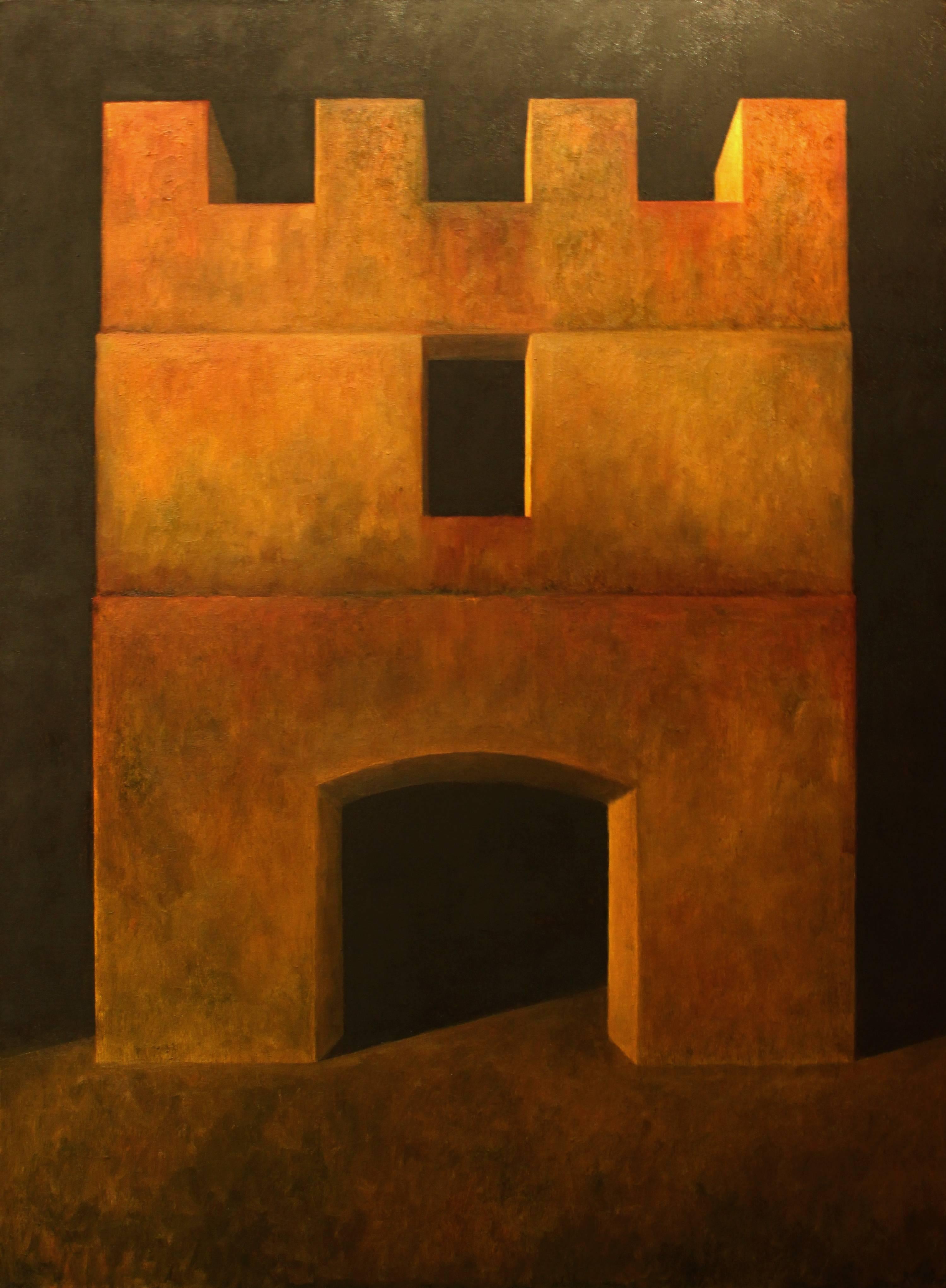"Fortress XXXVII" - Contemporary Realism - Arch - Georgio de Chirico - Painting by Edward Rice