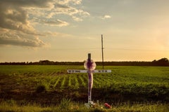 "Sunset, Roadside Memorial, Dallas County, AL" - Documentary Photography 
