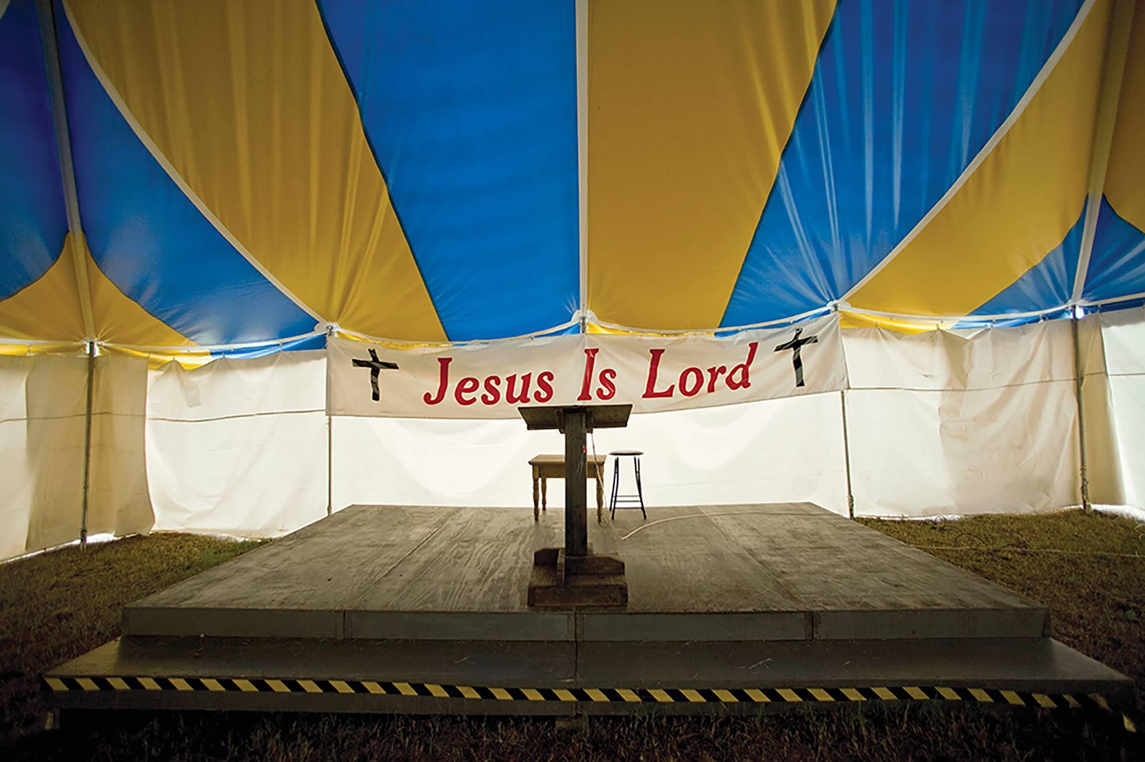 Jerry Siegel Landscape Photograph - "Jesus Is Lord, Dallas County, AL" - Southern Photography - Christenberry