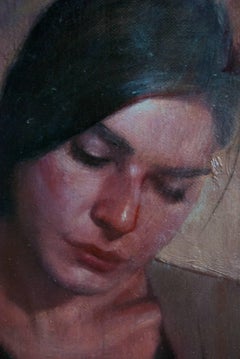 „“Herbstliches Trauer““ – zeitgenössischer amerikanischer Realismus – figürlich – Vermeer