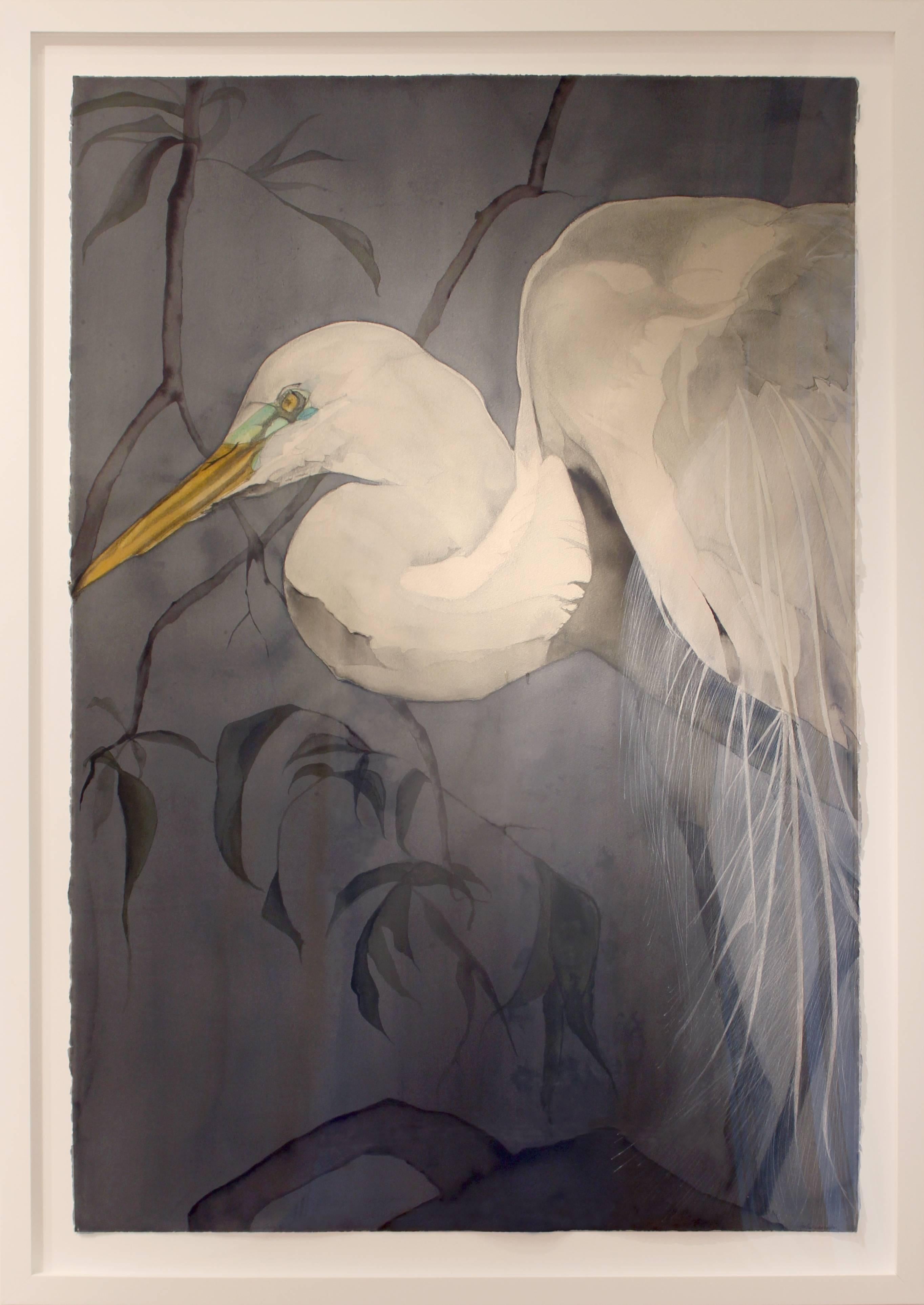 Great White Egret - Art by Heather Lancaster