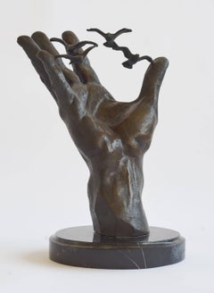 "Hand of NOAA" - Contemporary Bronze Figurative Sculpture - Bernini