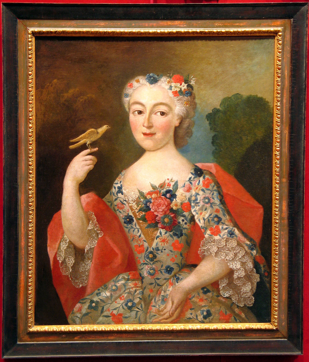 French School - Portrait of a Woman Holding a Bird at 1stdibs 18th Century French Women