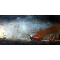 Seascape with Burning Ship 4