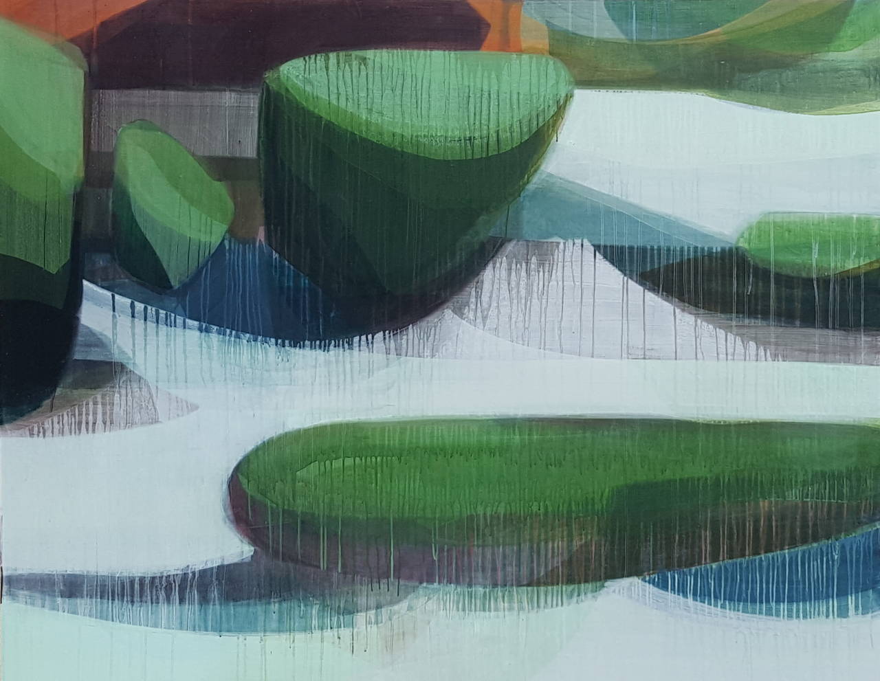 Katherine Sandoz Abstract Painting - Marsh Interior (Color Fields)