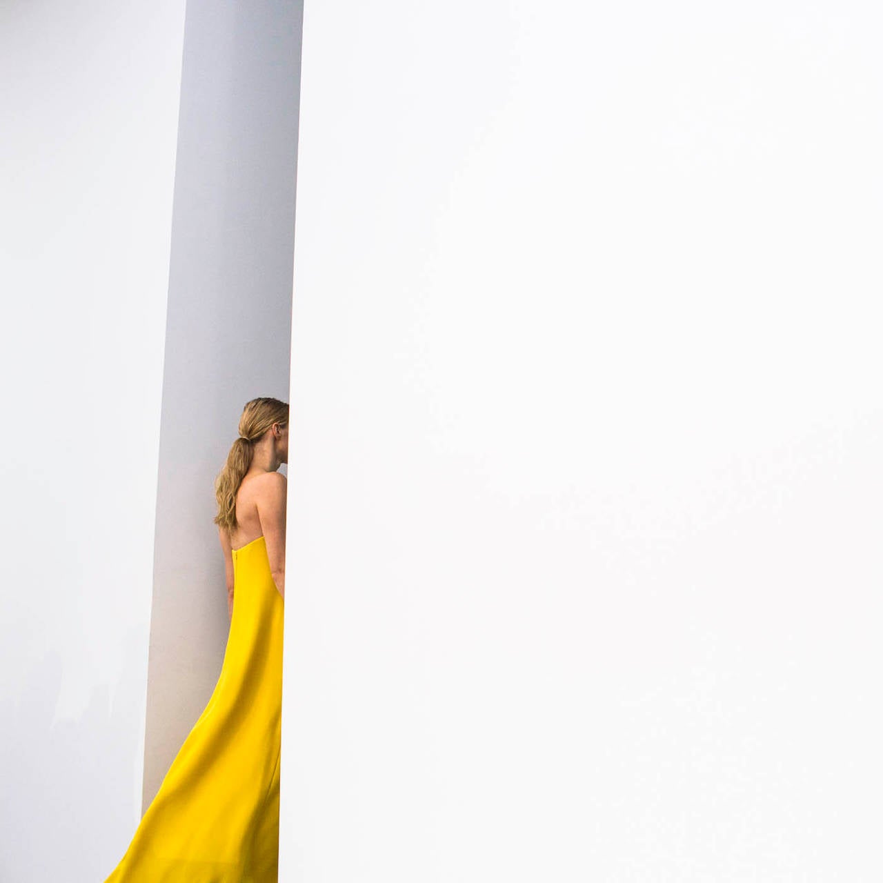 Landon Nordeman Figurative Photograph - Derek Lam (Yellow Dress), New York, New York
