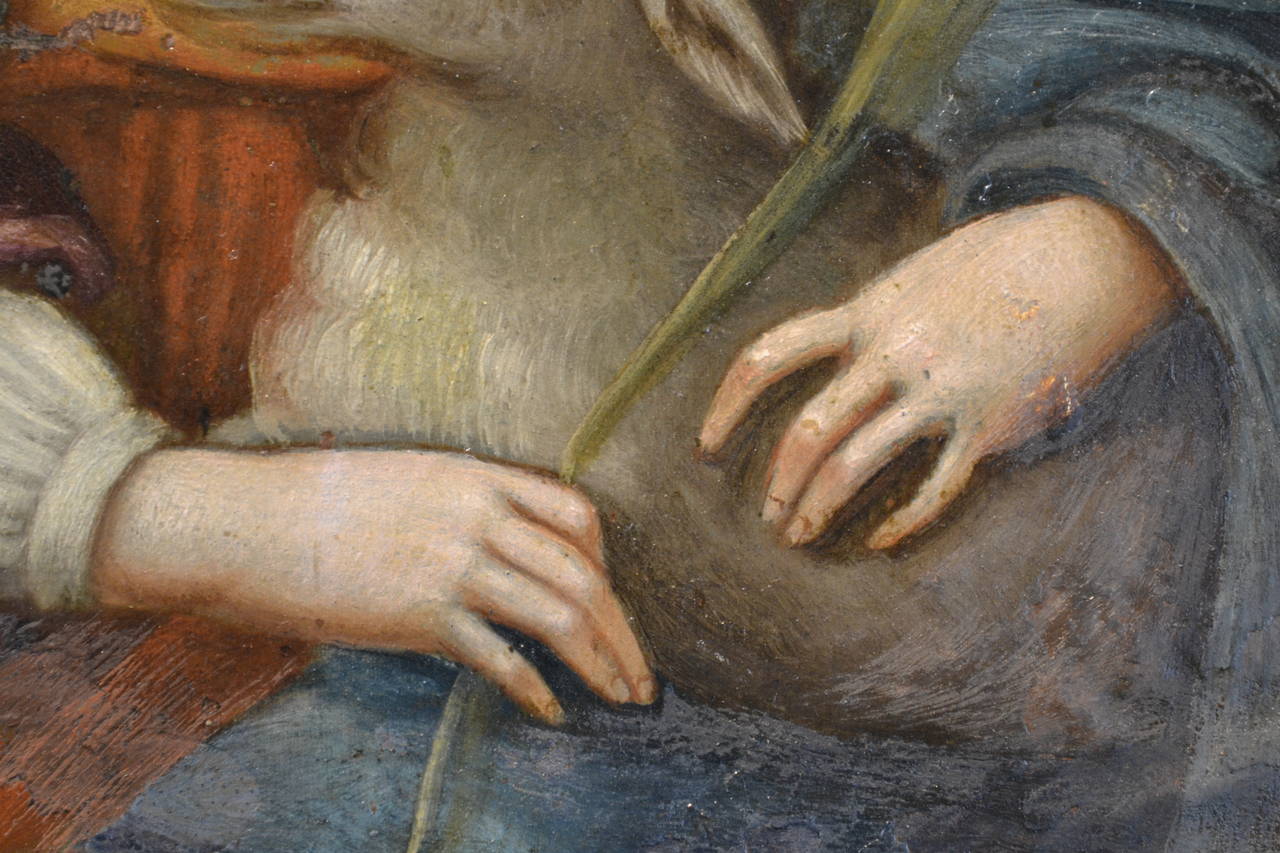 saint of rome depicted in art with a lamb