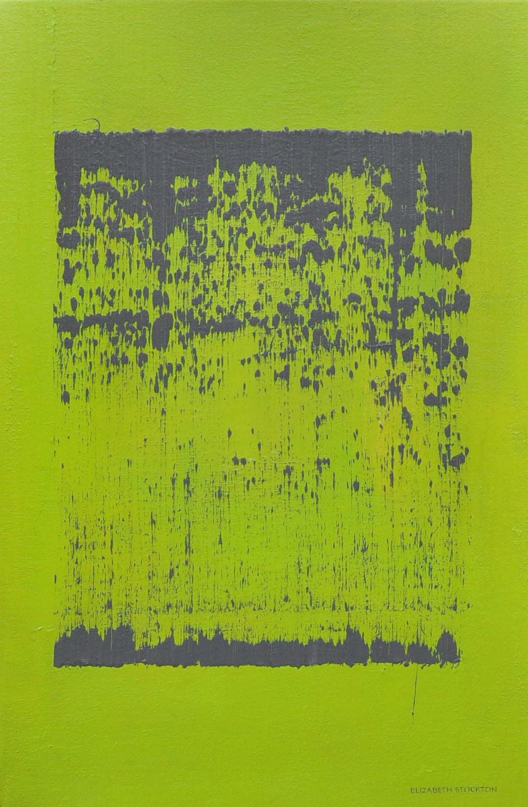 Elizabeth Stockton Abstract Painting - Lime Grey