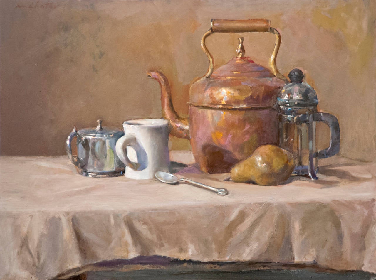 Marc Chatov Still-Life Painting - Coffee Break