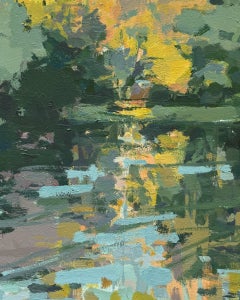 'Lilac Pond' - abstract landscape - painterly - contemporary impressionism