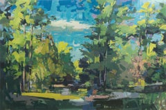 'Two Ways' - abstract landscape - painterly - contemporary impressionism