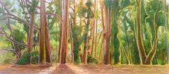 "Firewood" - landscape, impressionistic, outline, trees, forest