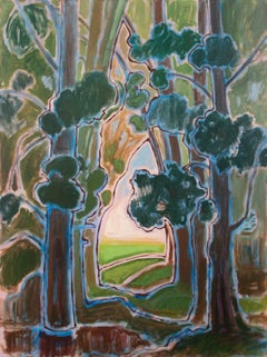 "Prato" - paesaggio, impressionista, sagoma, alberi, foresta