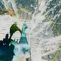 "All Possible Worlds (Tempest)" Celestial Abstract Painting - Cyanotype - Kapoor