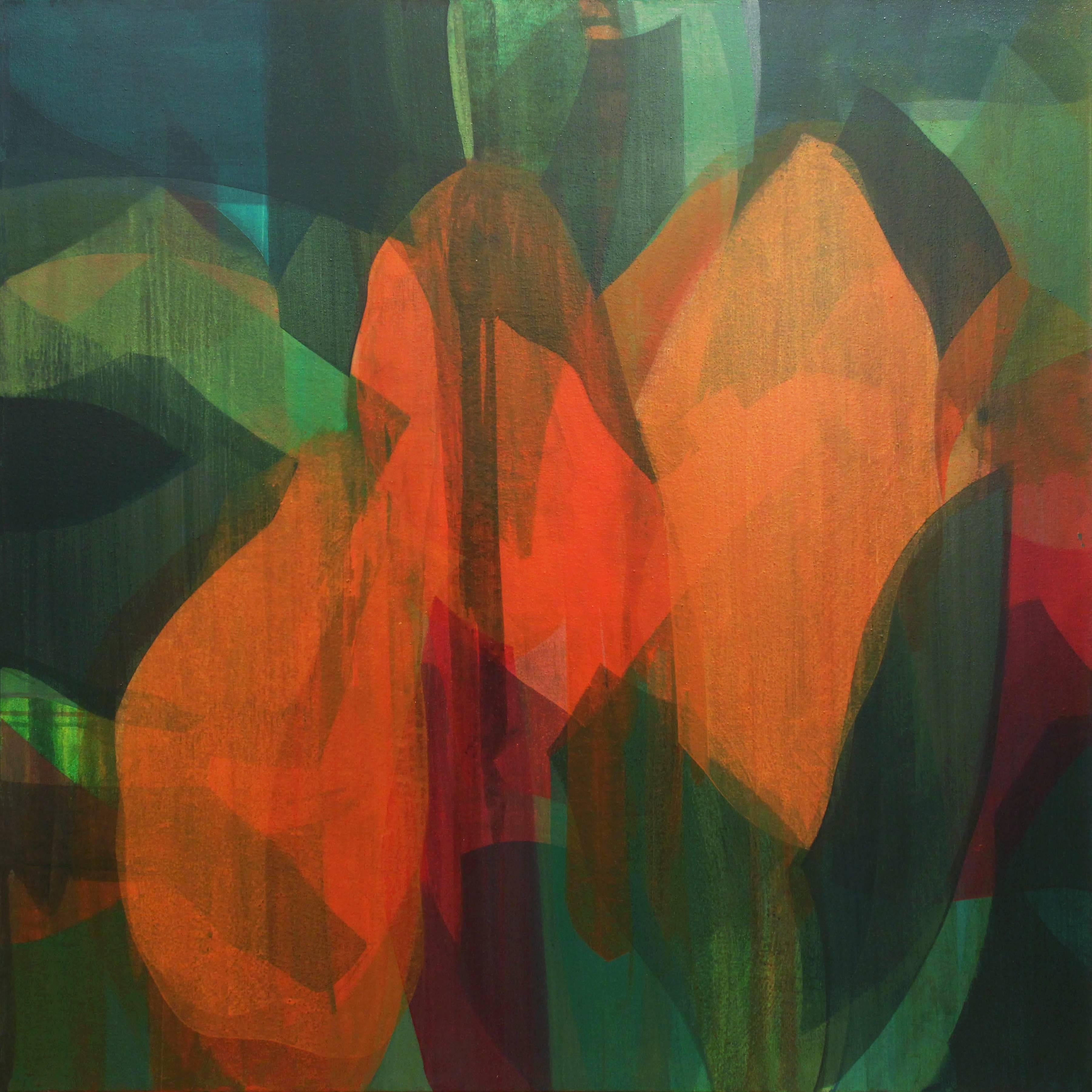 Katherine Sandoz Landscape Painting - (Travelers) Orange Canna