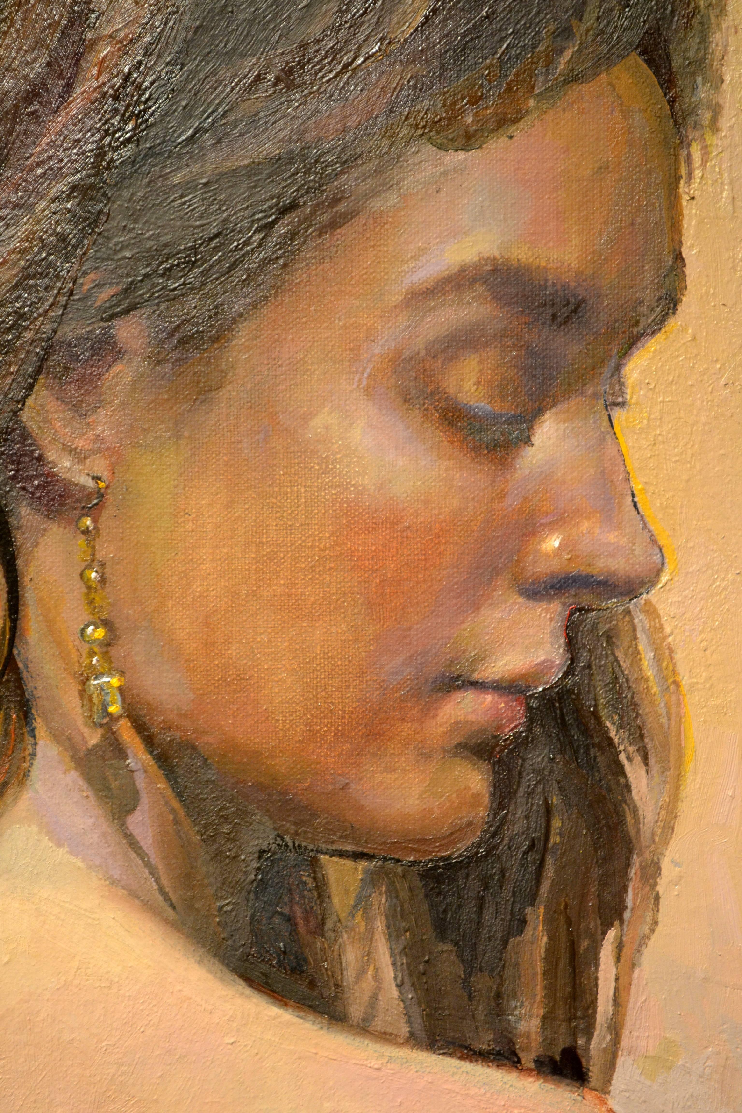 Study for Lavender - Brown Portrait Painting by Marc Chatov