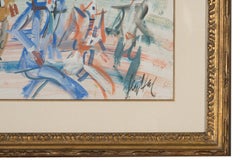 « L'Hippodrome » : peinture sur papier encadrée, signée par Gen Paul