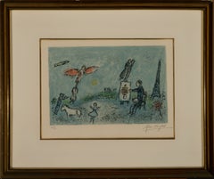 "Le Pentre Et Son Double (The Painter and His Double" signed Chagall lithograph