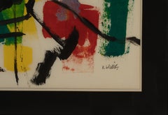 "Untitled (Abstract)" framed, signed painting on paper by artist John Von Wicht.
