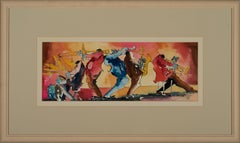 "Untitled (New Orleans Jazz Musicians)" painting on paper by Leo Meiersdorff