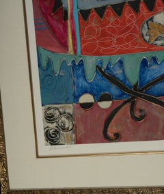 "Interiors #1" framed painting on paper signed by artist Patricia A. Beatty