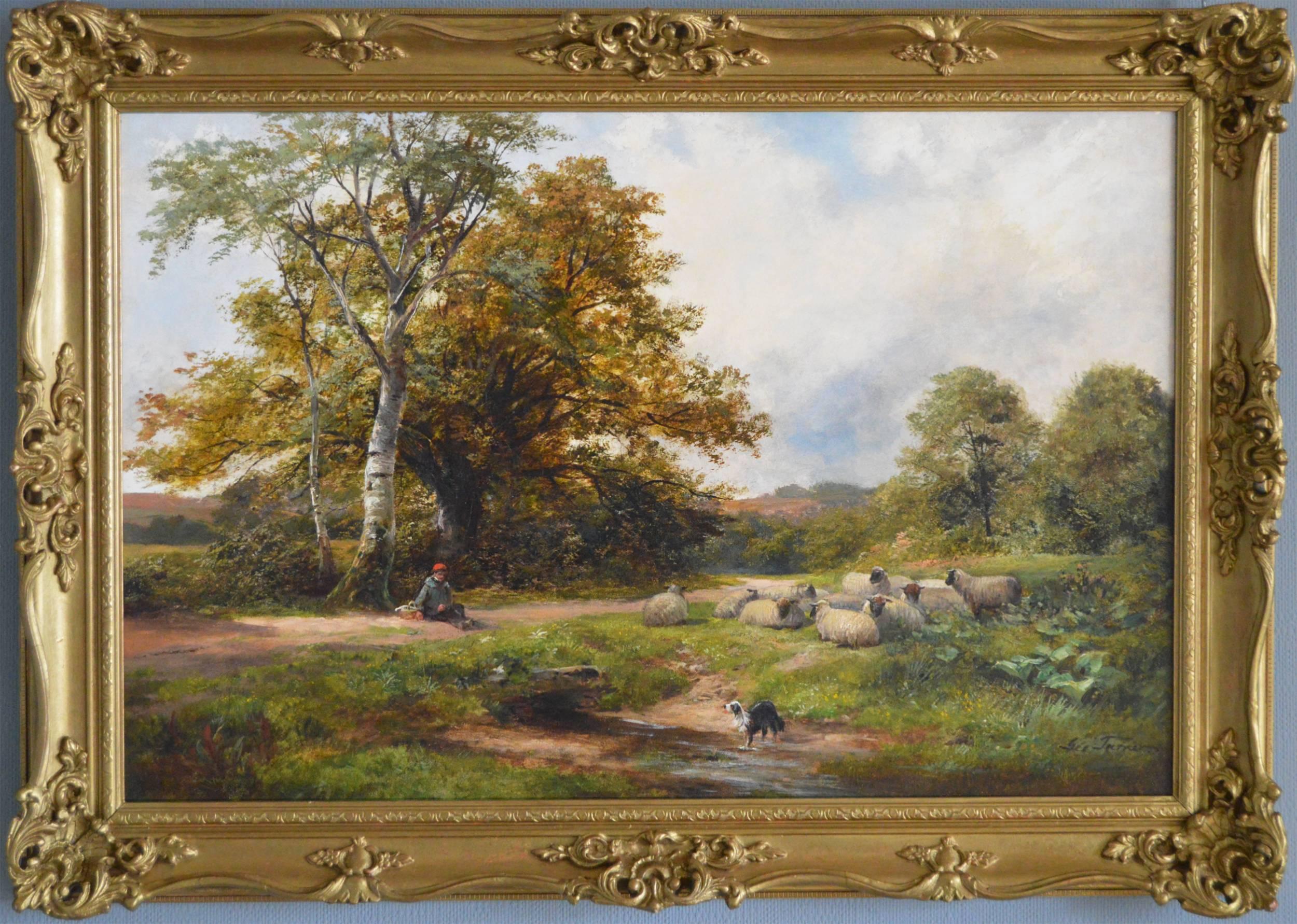 George Turner Landscape Painting - A Scene near Ticknall, Derbyshire, oil on canvas