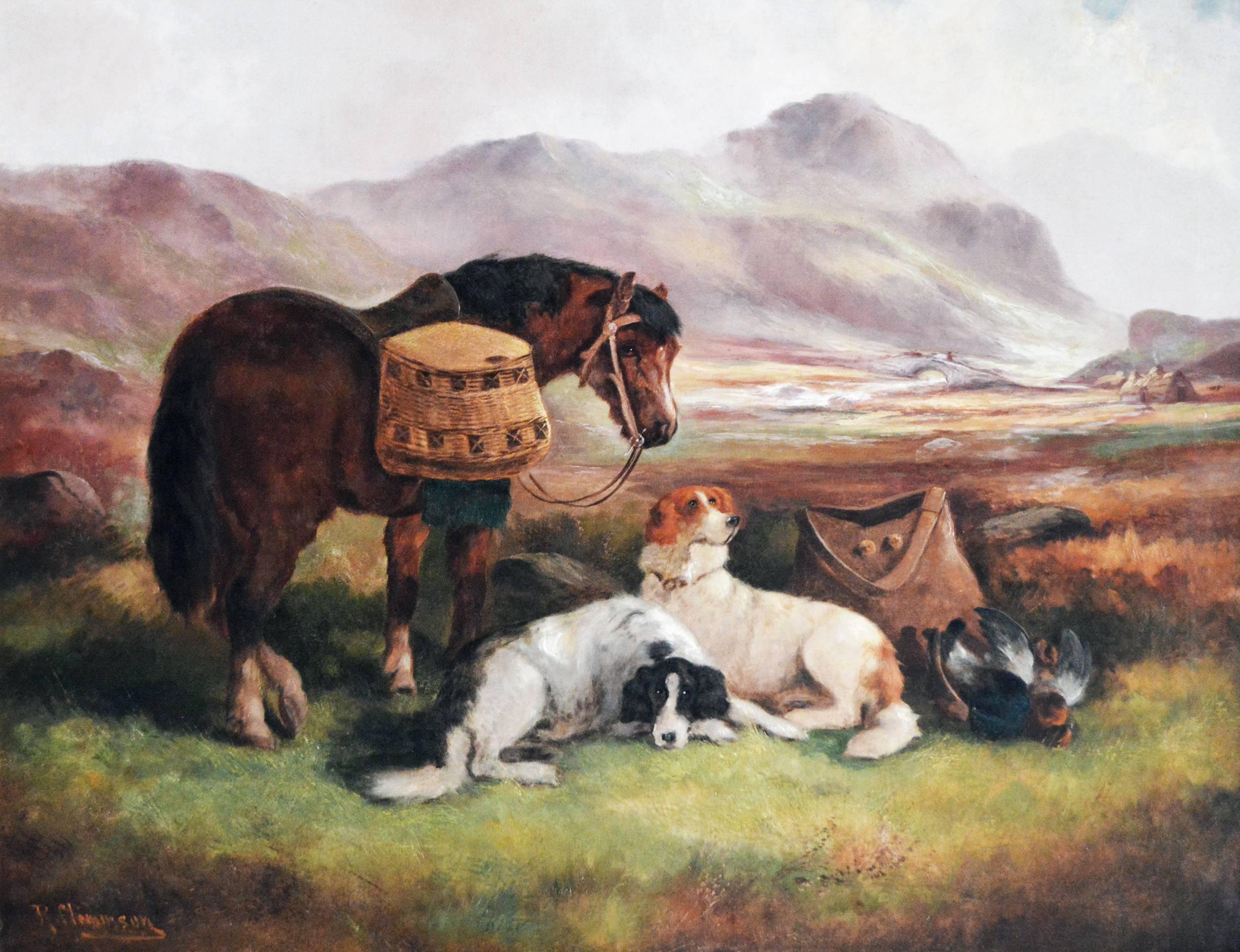 The Day’s Bag, oil on canvas - Painting by Robert Cleminson