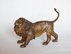 Austrian Cold Painted Bronze Sculpture of a Lion in the manner of Bergman