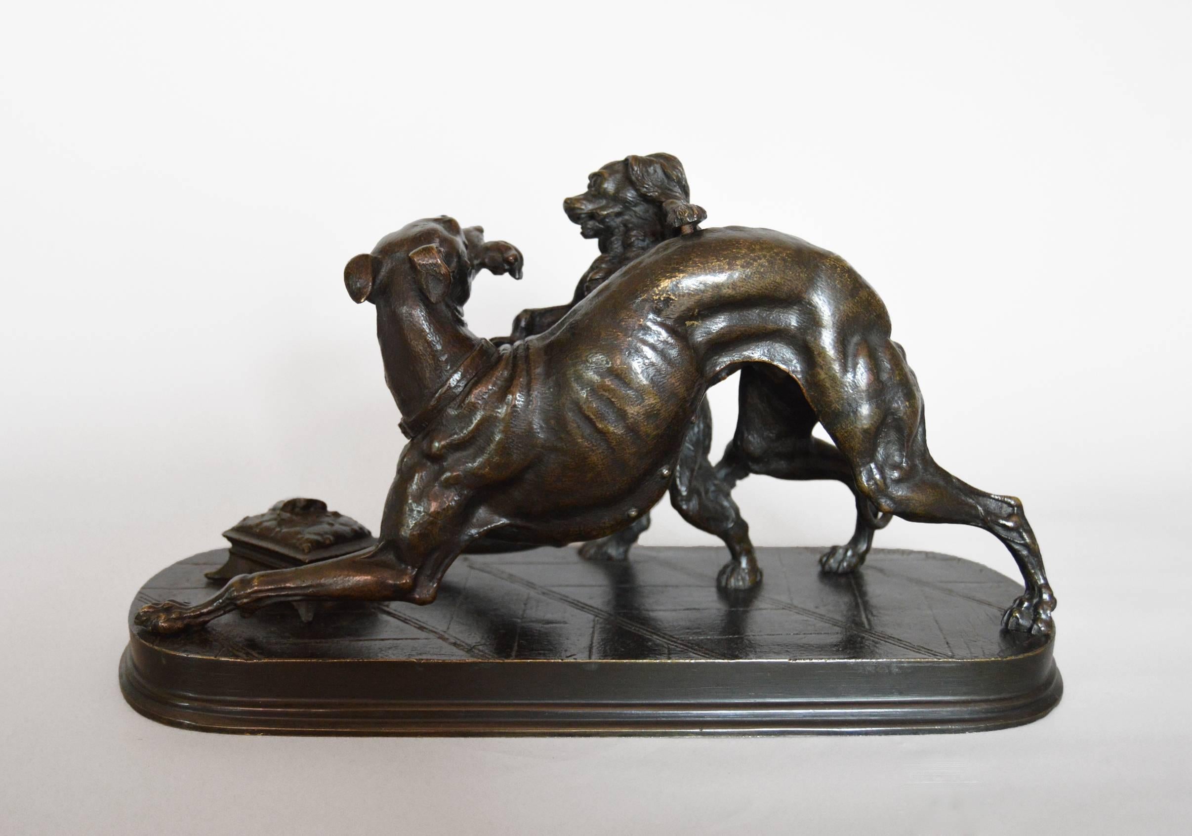 Jules Moigniez was a well-known animal sculptor who was born in Senlis in 1835, the son of a metal gilder. He studied under Paul Comolera  (1818 – 1897) who was to have a great influence on his work and first exhibited at the 1855 Exposition