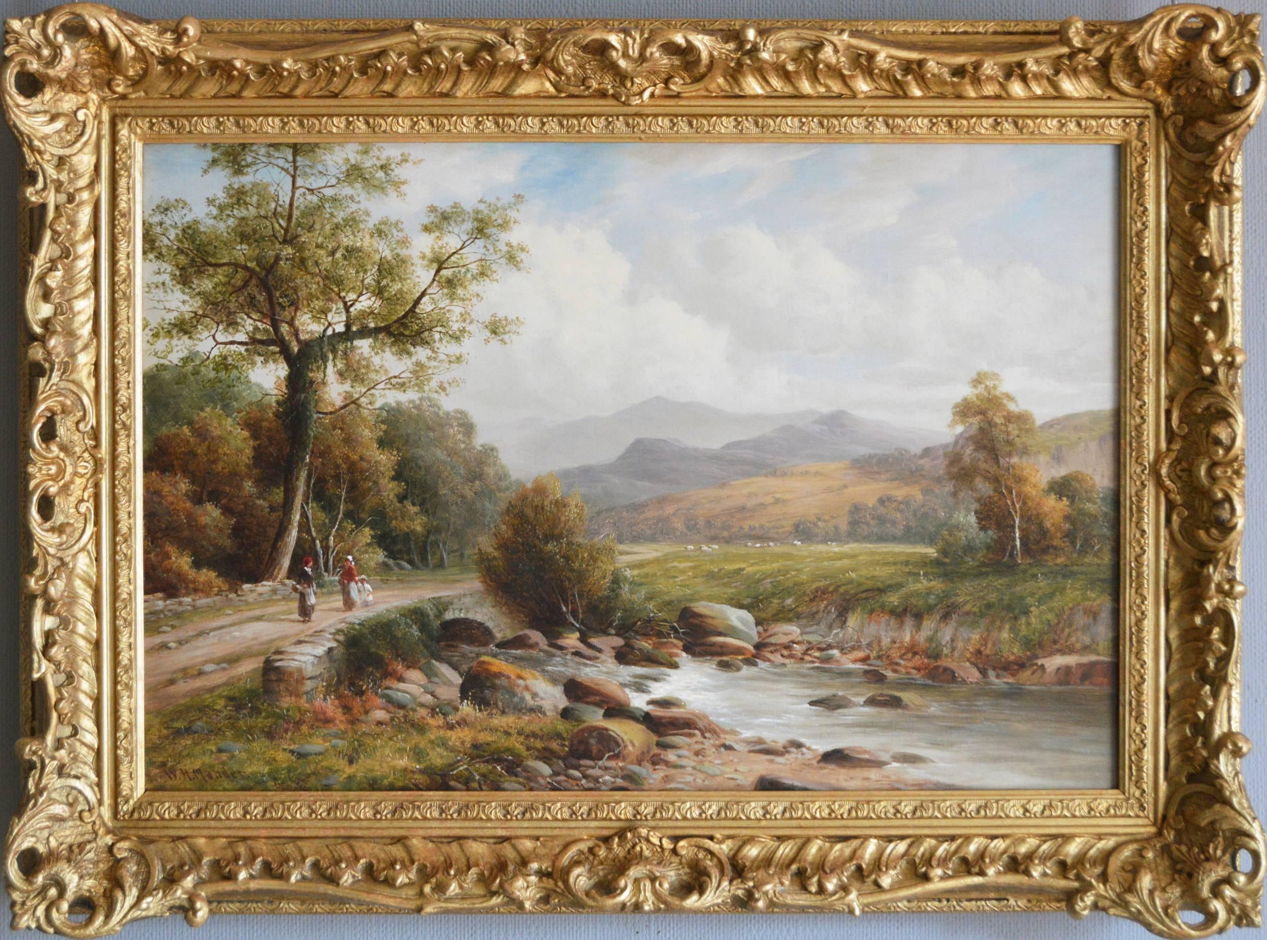 William Henry Mander Landscape Painting - In the Mawddach Valley, North Wales, oil on canvas