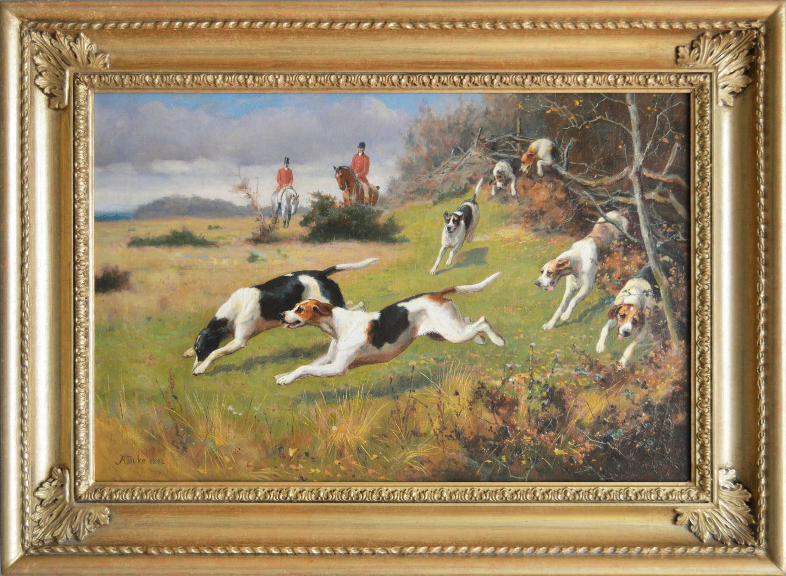 Alfred Duke Animal Painting - On the Scent, oil on canvas