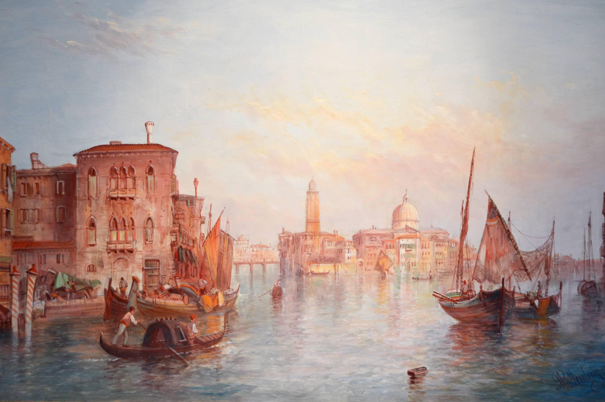 Saint Pietro Cantello, Venice, oil on canvas - Painting by Alfred Pollentine