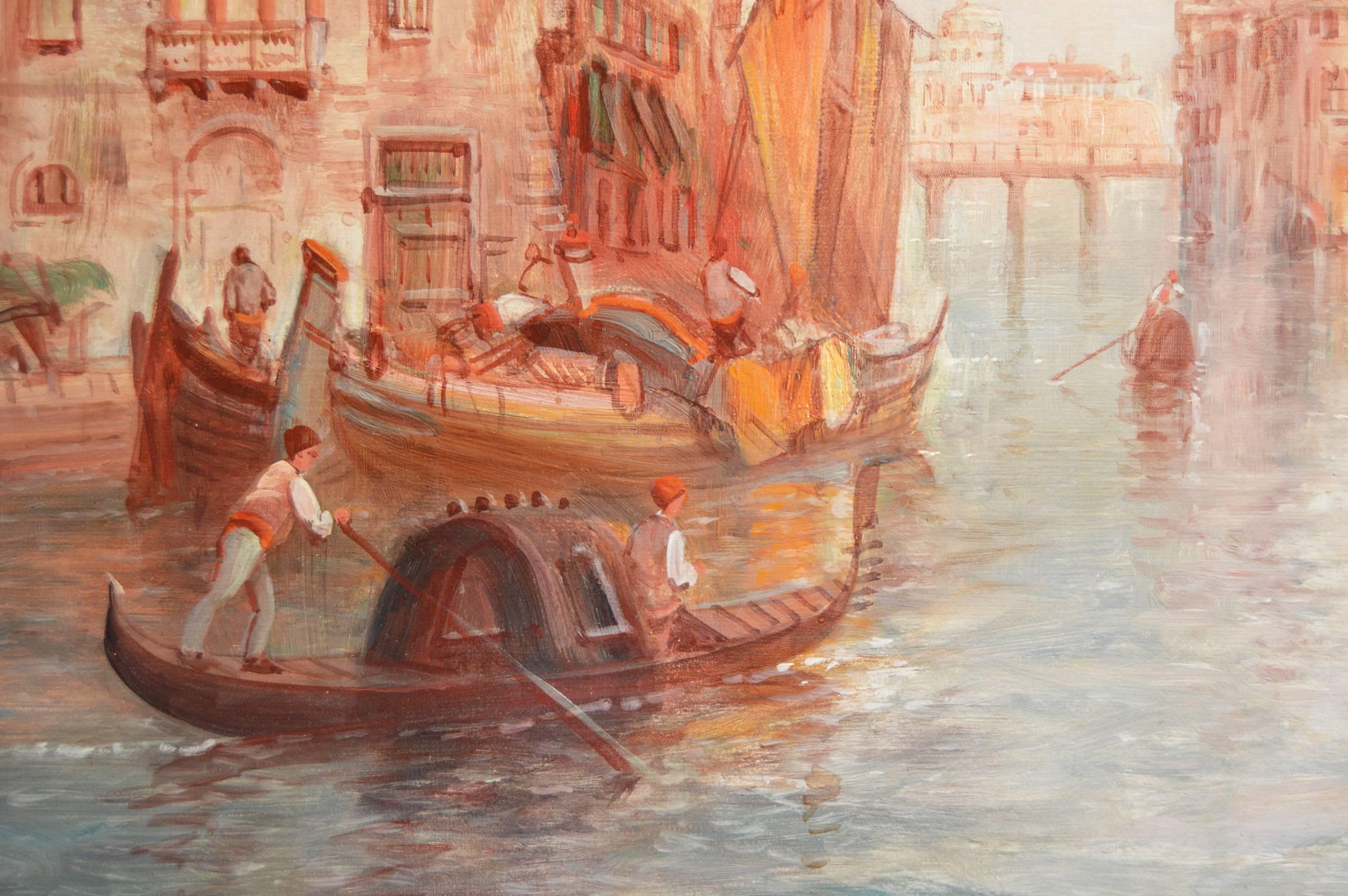 Saint Pietro Cantello, Venice, oil on canvas - Victorian Painting by Alfred Pollentine