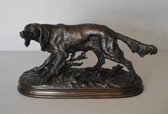 Antique Epagneul Anglais, bronze sculpture