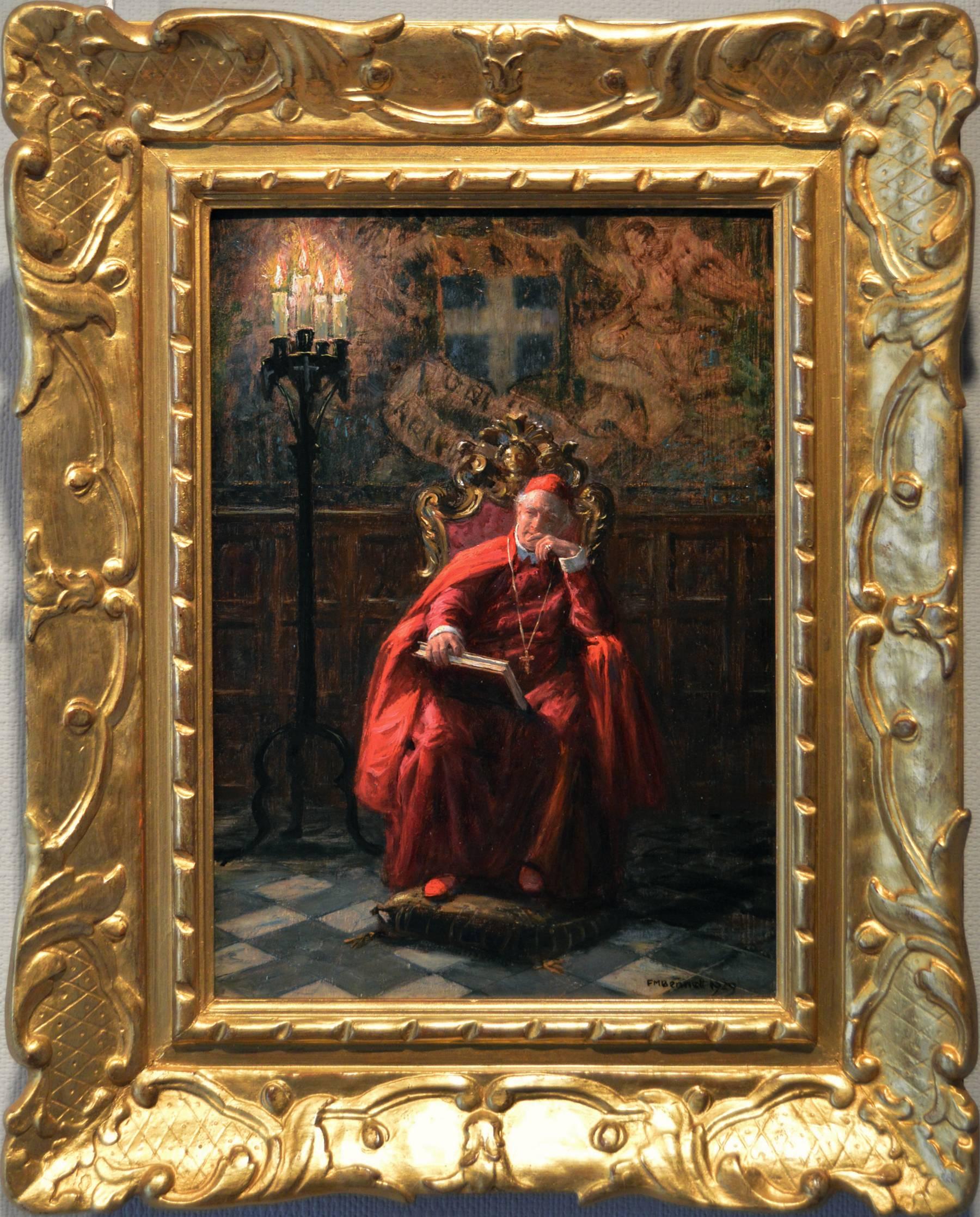 Frank Moss Bennett Landscape Painting - Quiet Contemplation, oil on board