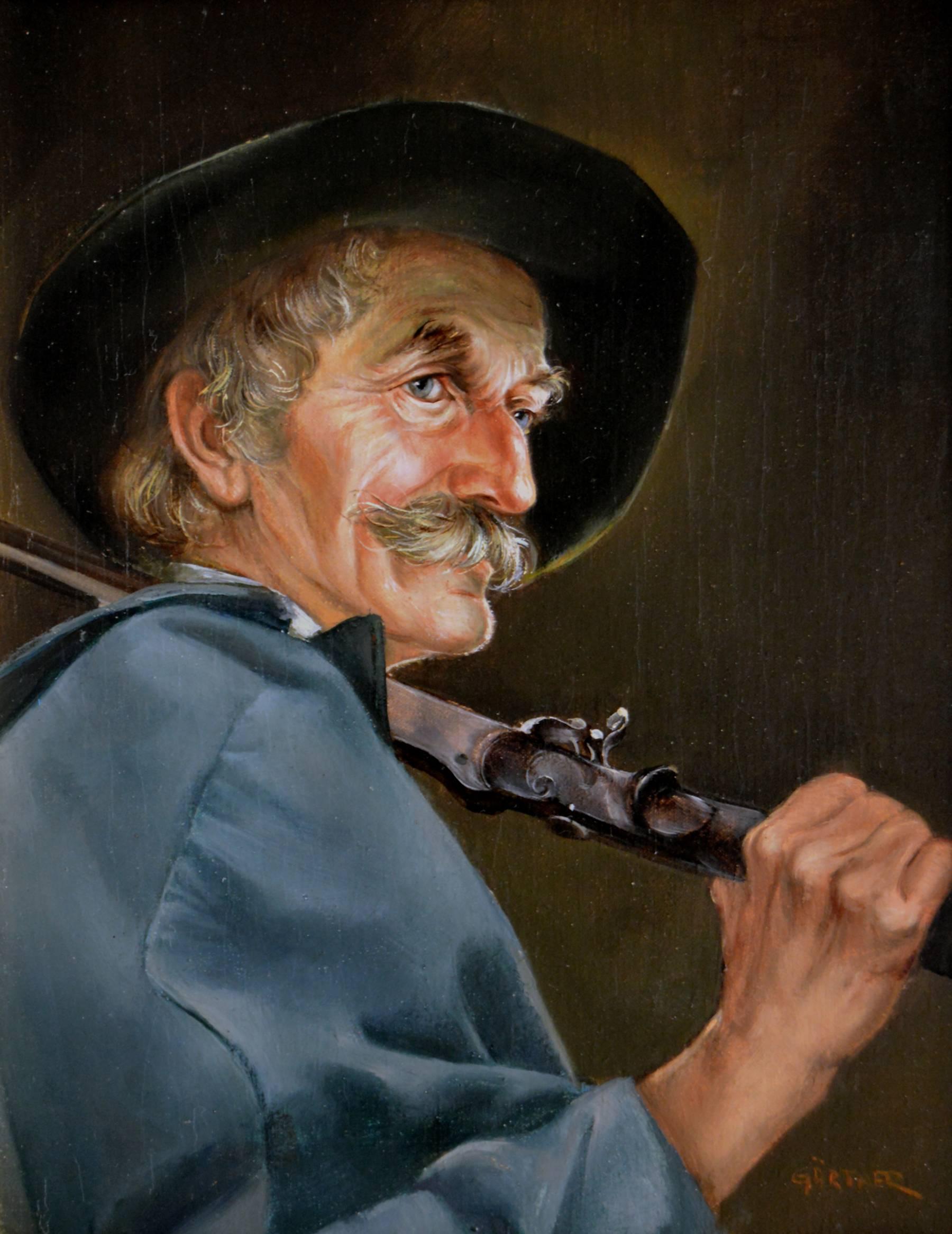 The Gamekeeper, oil on canvas - Painting by Rosemary Gartner