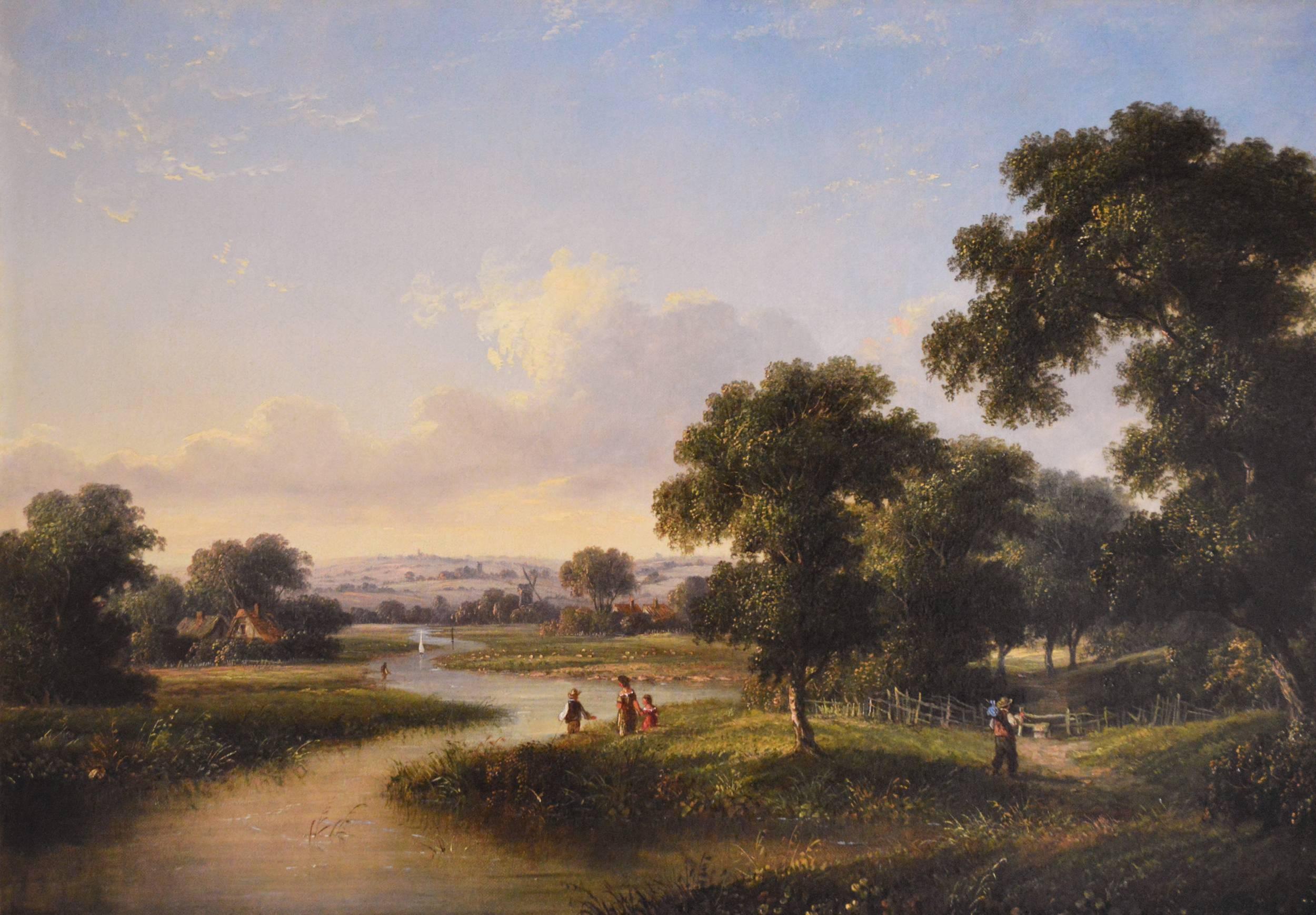 Figures by the River  - Painting by Walter Heath Williams