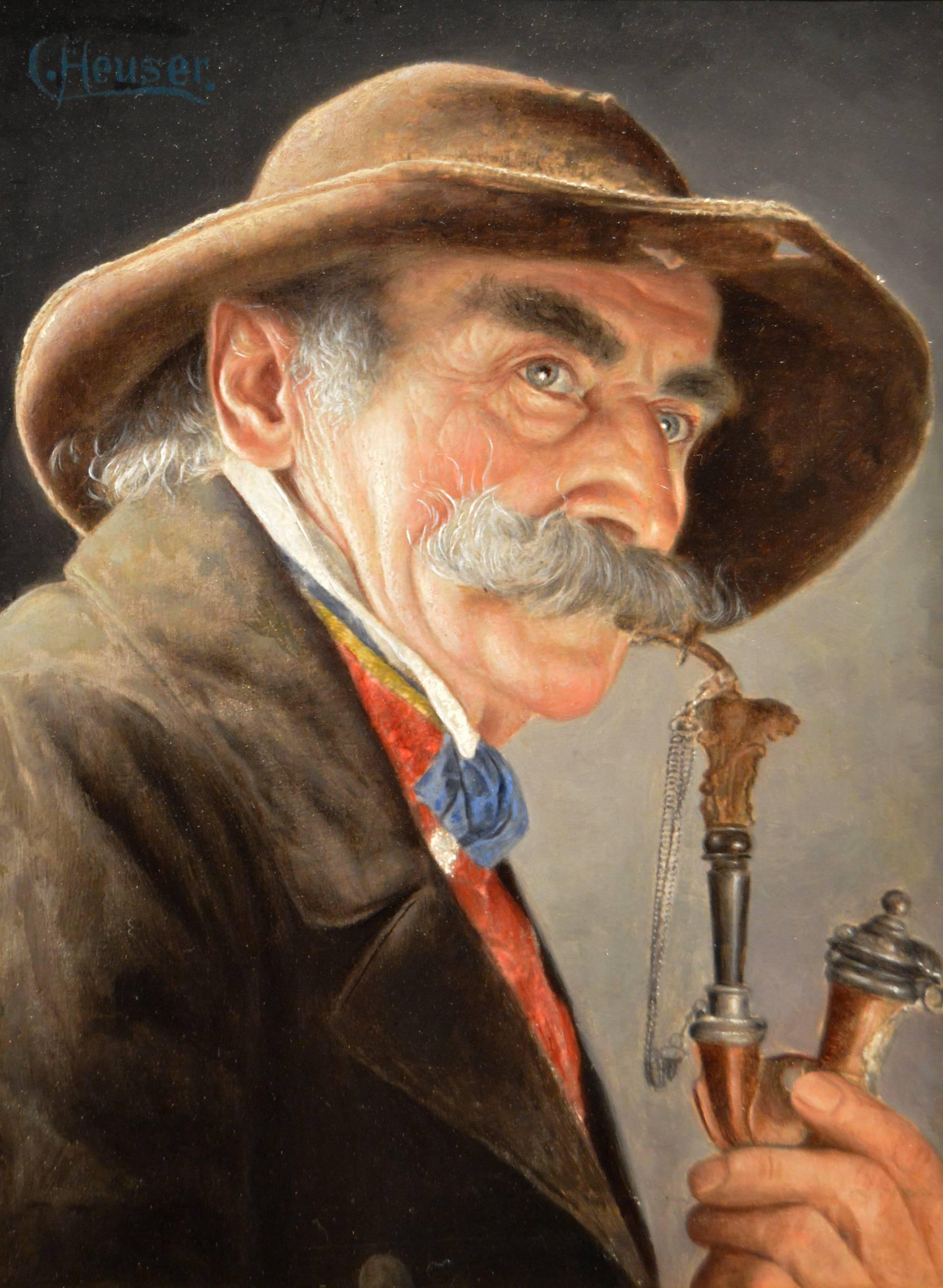 An Old Bavarian Gentleman - Painting by Carl Heuser