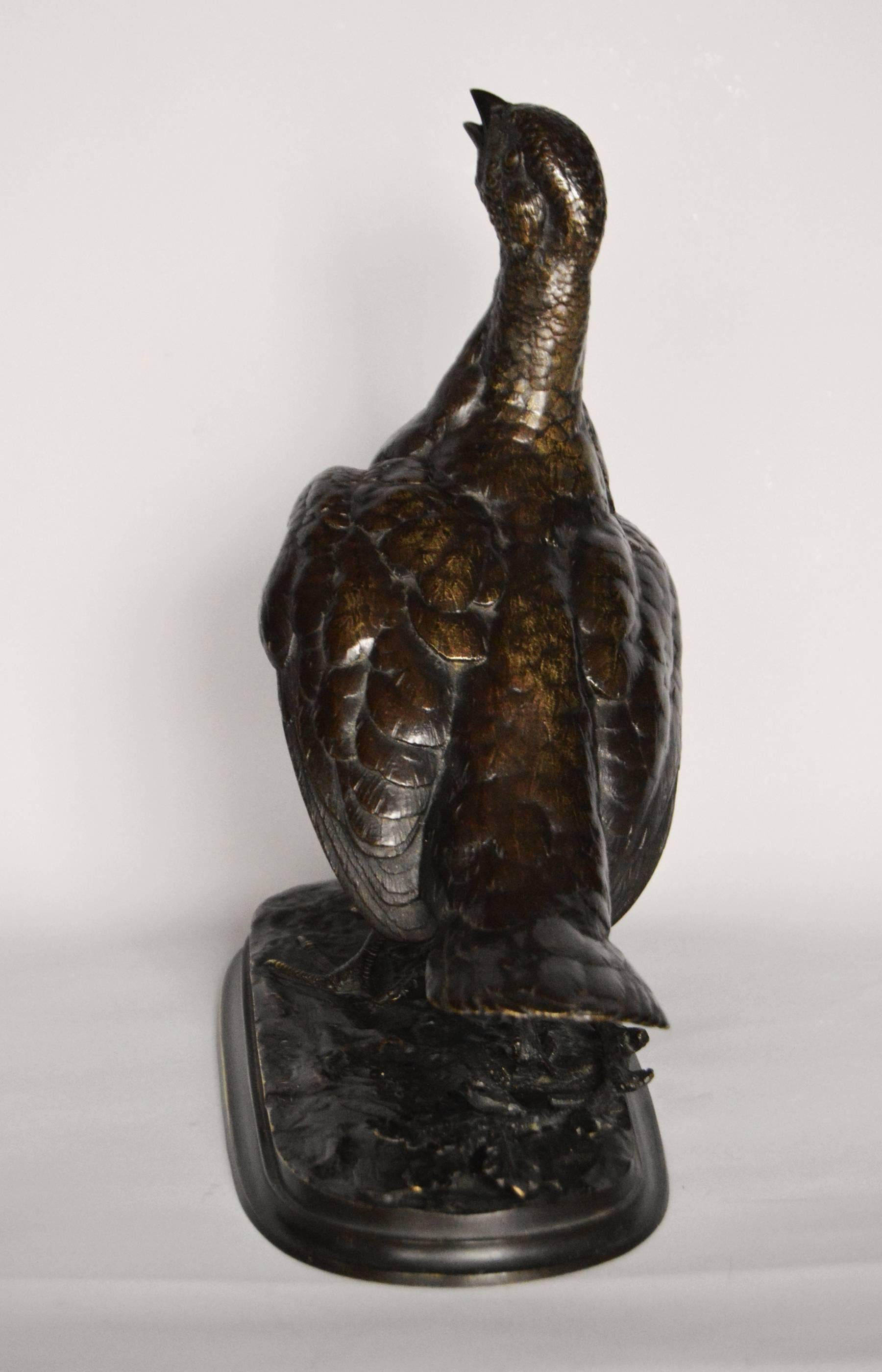 Pheasant - Victorian Sculpture by Jules Moigniez