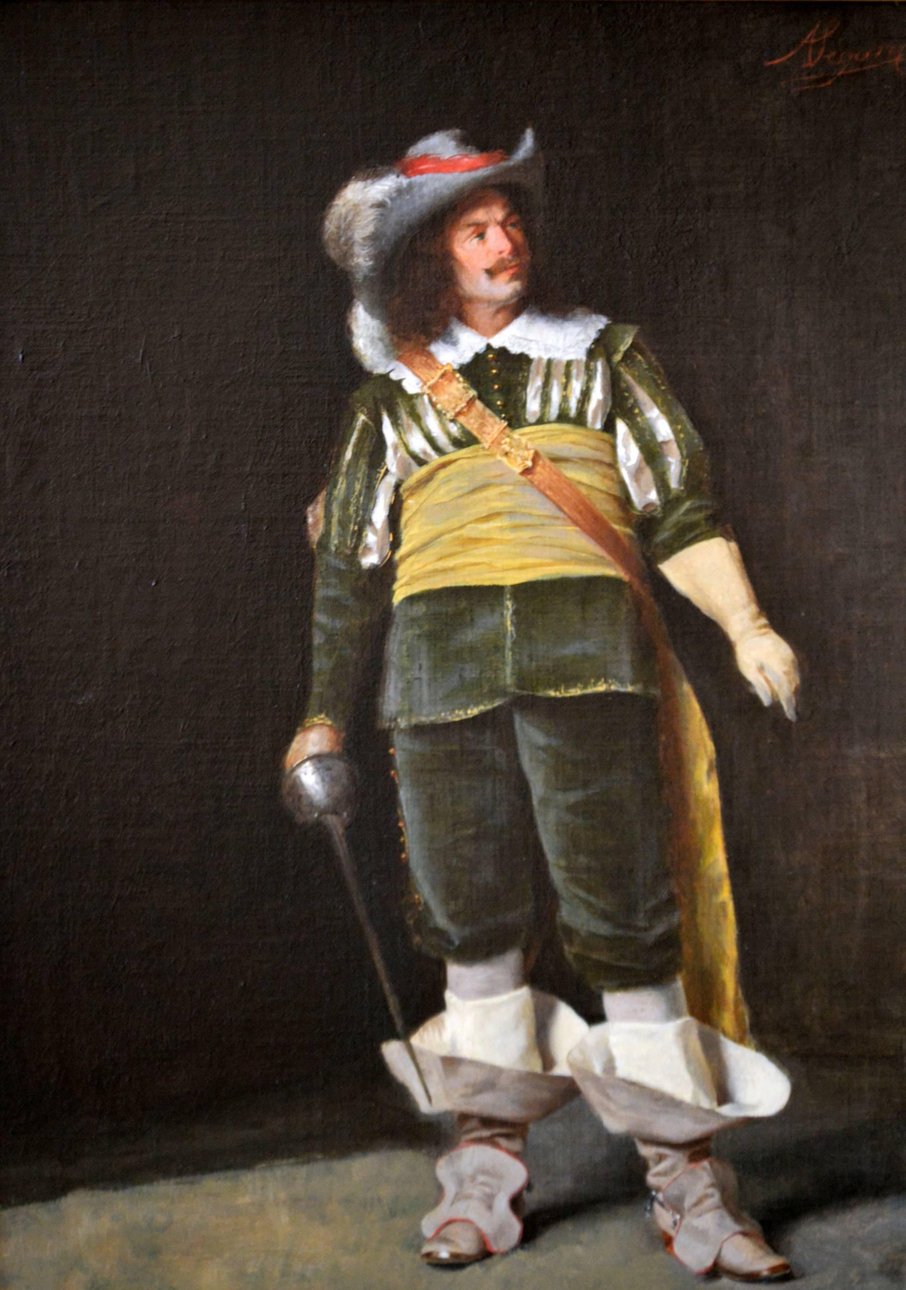An Italian Cavalier - Painting by Alcide Segoni