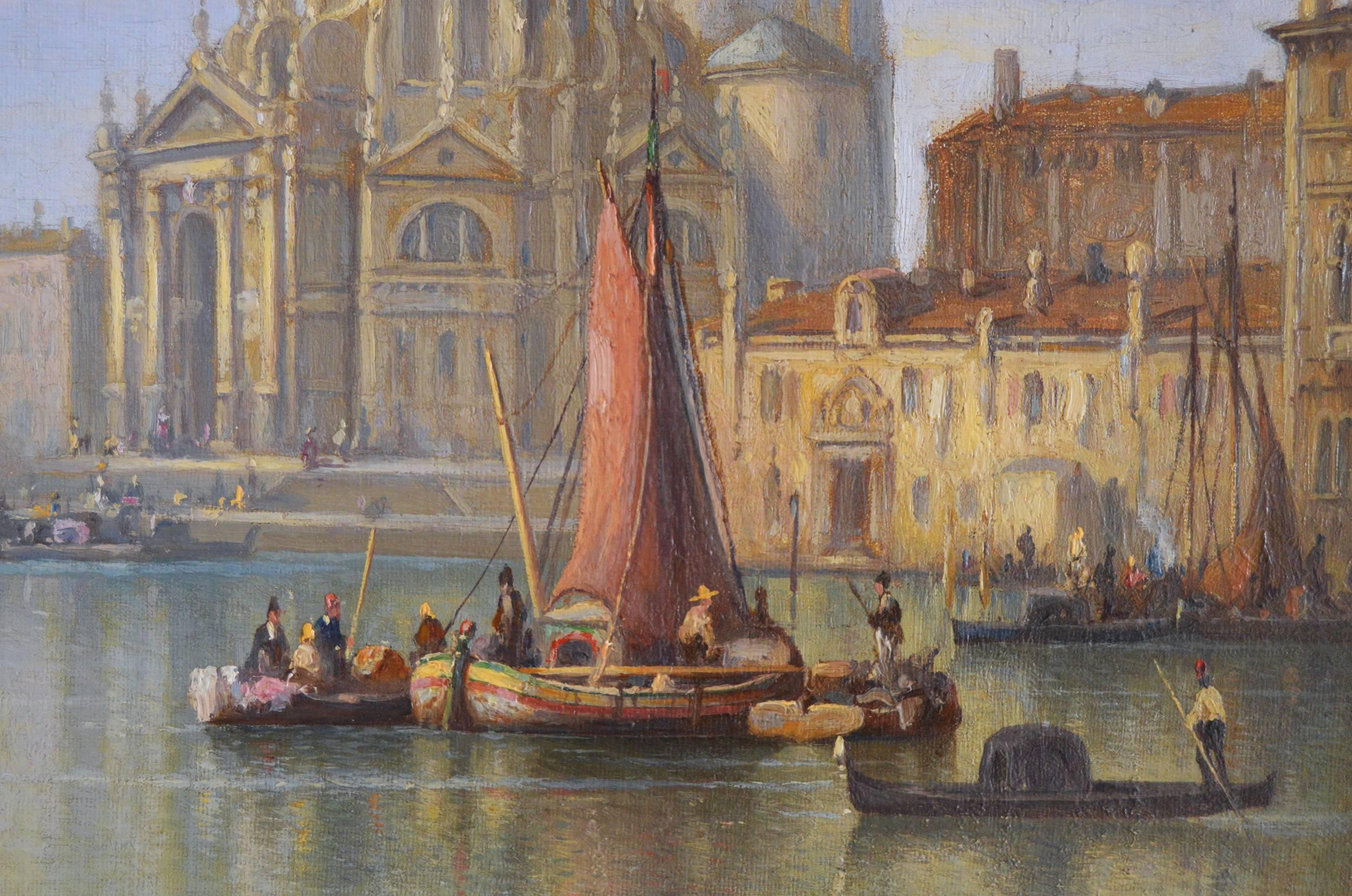 Venice - Brown Landscape Painting by Ludwig Hermann