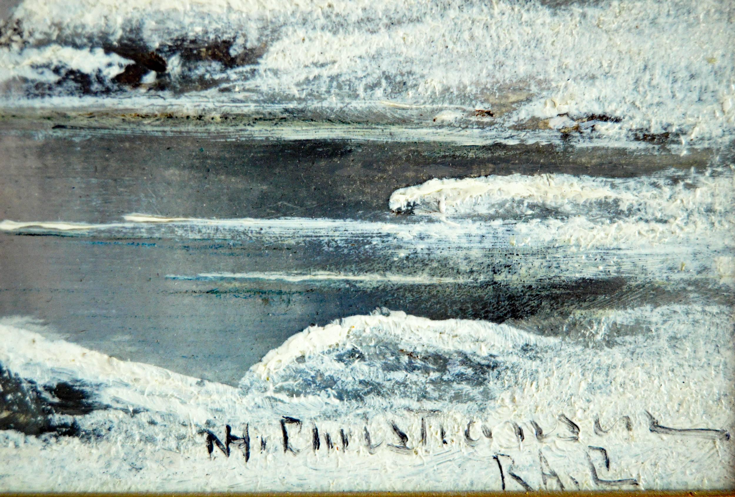 Pair of 19th Century lake scene oil paintings 1