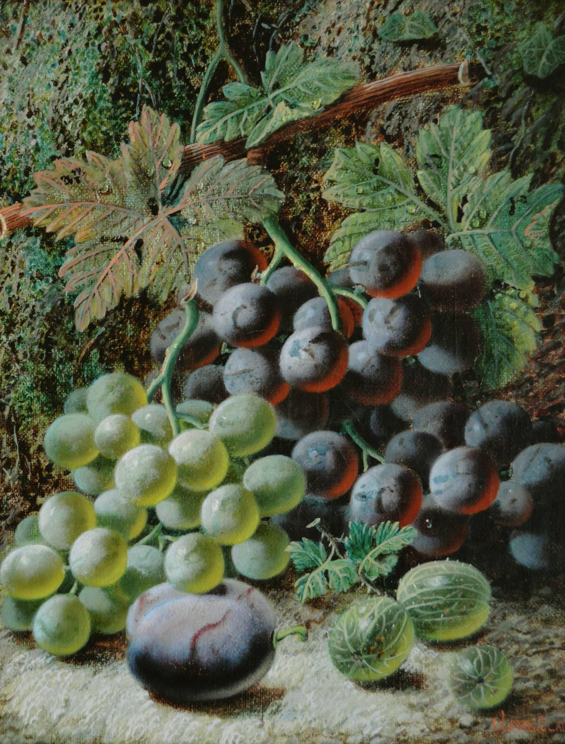 Still Life of Fruit, pair - Painting by Oliver Clare